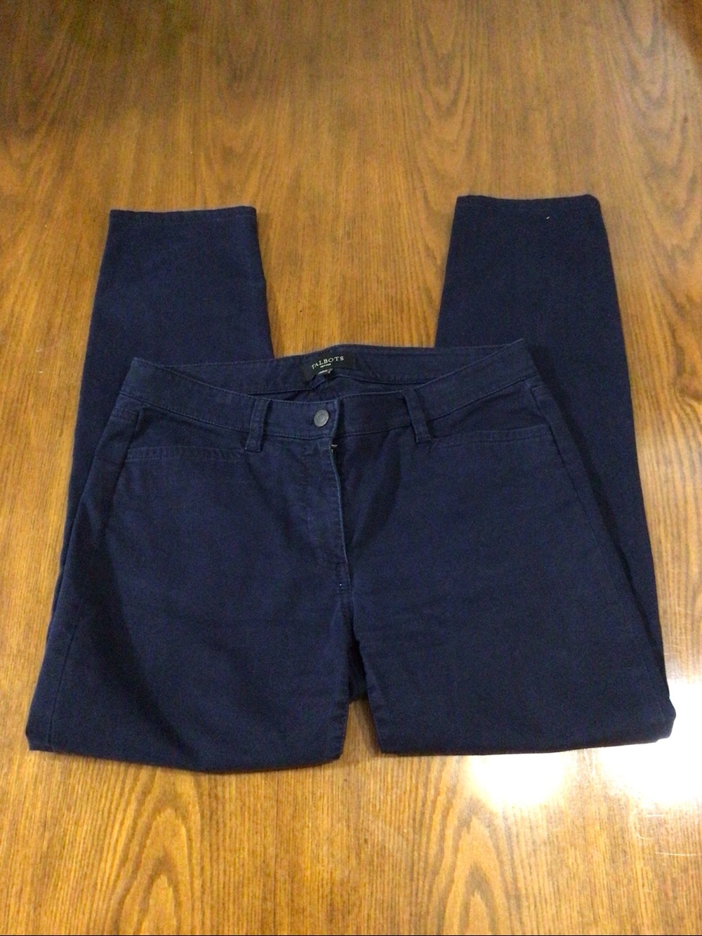 Talbots navy blue skinny pants slacks - Picture 2 of 4